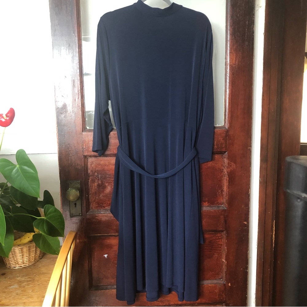 Charter Club French Twist Navy Blue Plus Size Midi Dress 3X - Picture 11 of 12